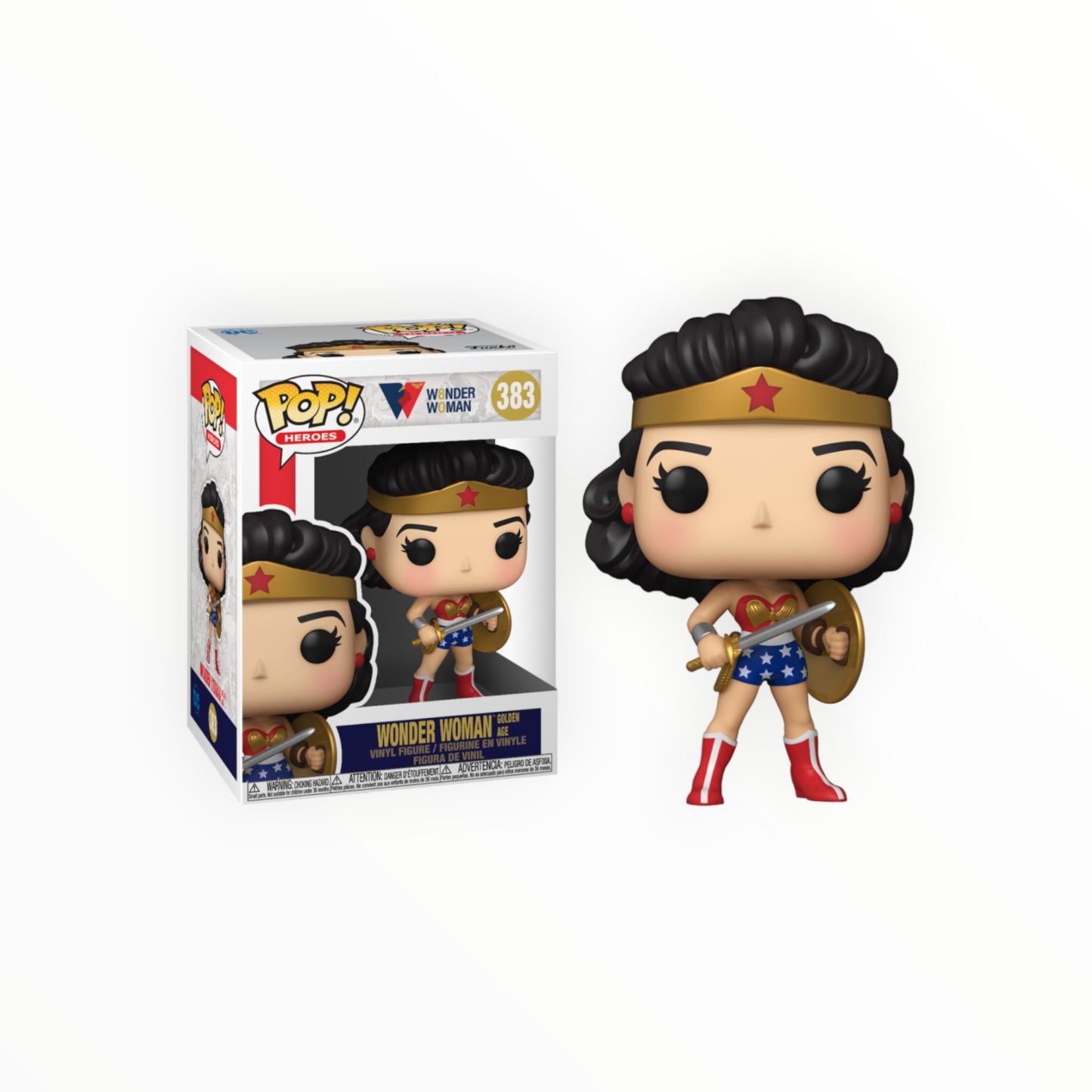 Funko Pop! - Mujer Maravilla Era Dorada, Wonder Woman 80 Aniversario, Modelo 383