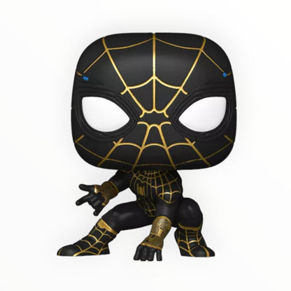 Funko Pop! - Spiderman Traje negro y dorado, Spiderman No Way Home, Modelo 911