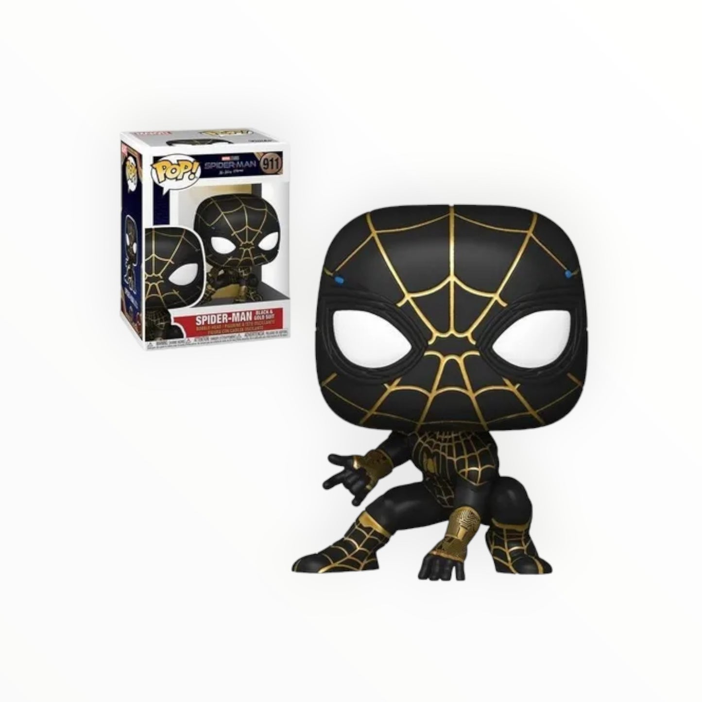 Funko Pop! - Spiderman Traje negro y dorado, Spiderman No Way Home, Modelo 911