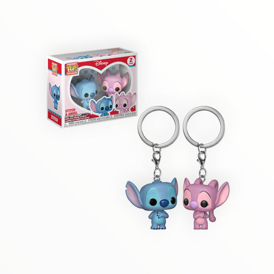 Funko Pop! - Llavero Stitch Y Angel, Disney